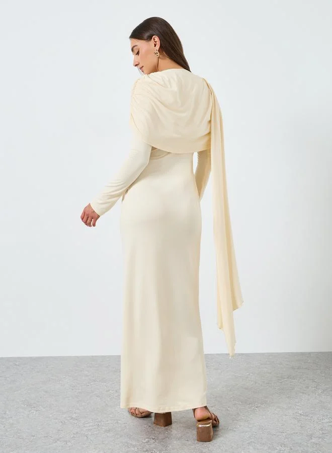 Styli Women Beige Long Sleeves Maxi Dress